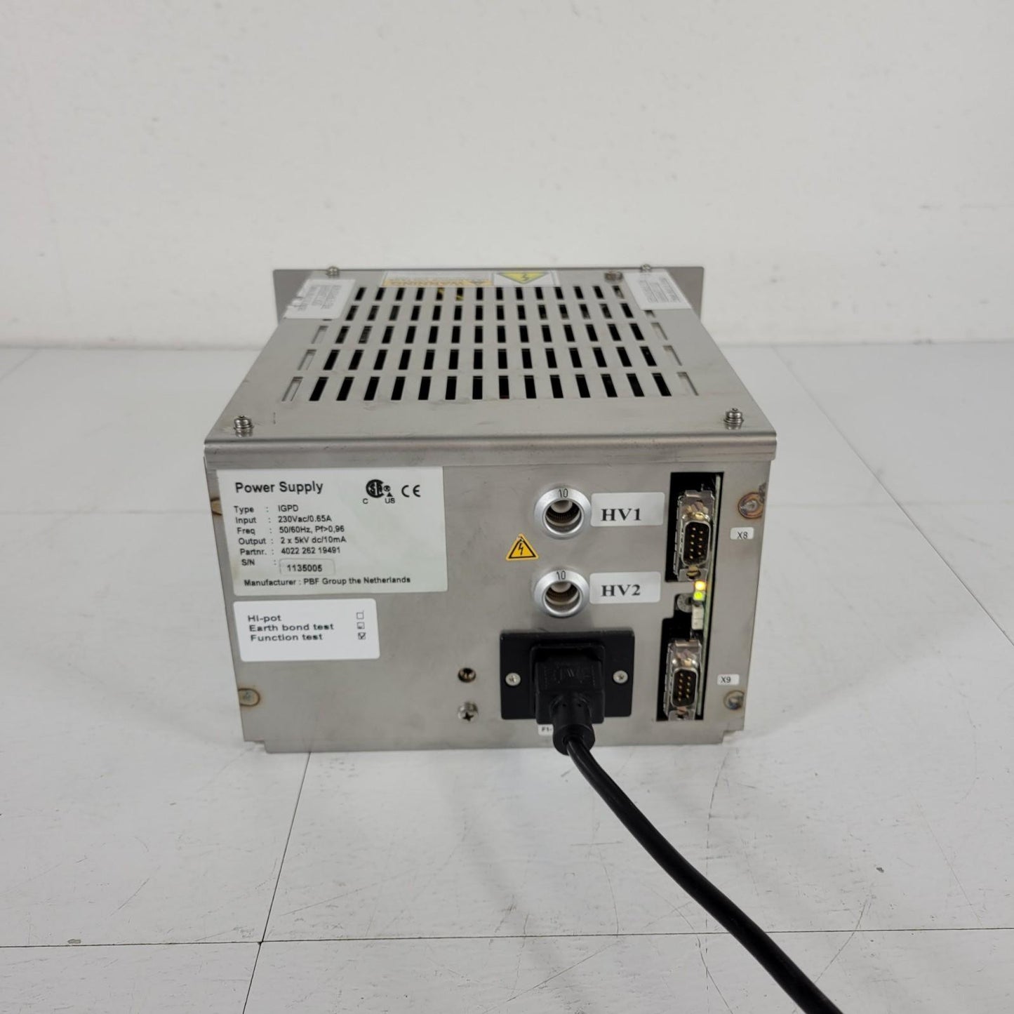 PBF IGPD 4022-262-19491 2-Channel Ion Pump Power Supply 2x5kV DC/10mA Output