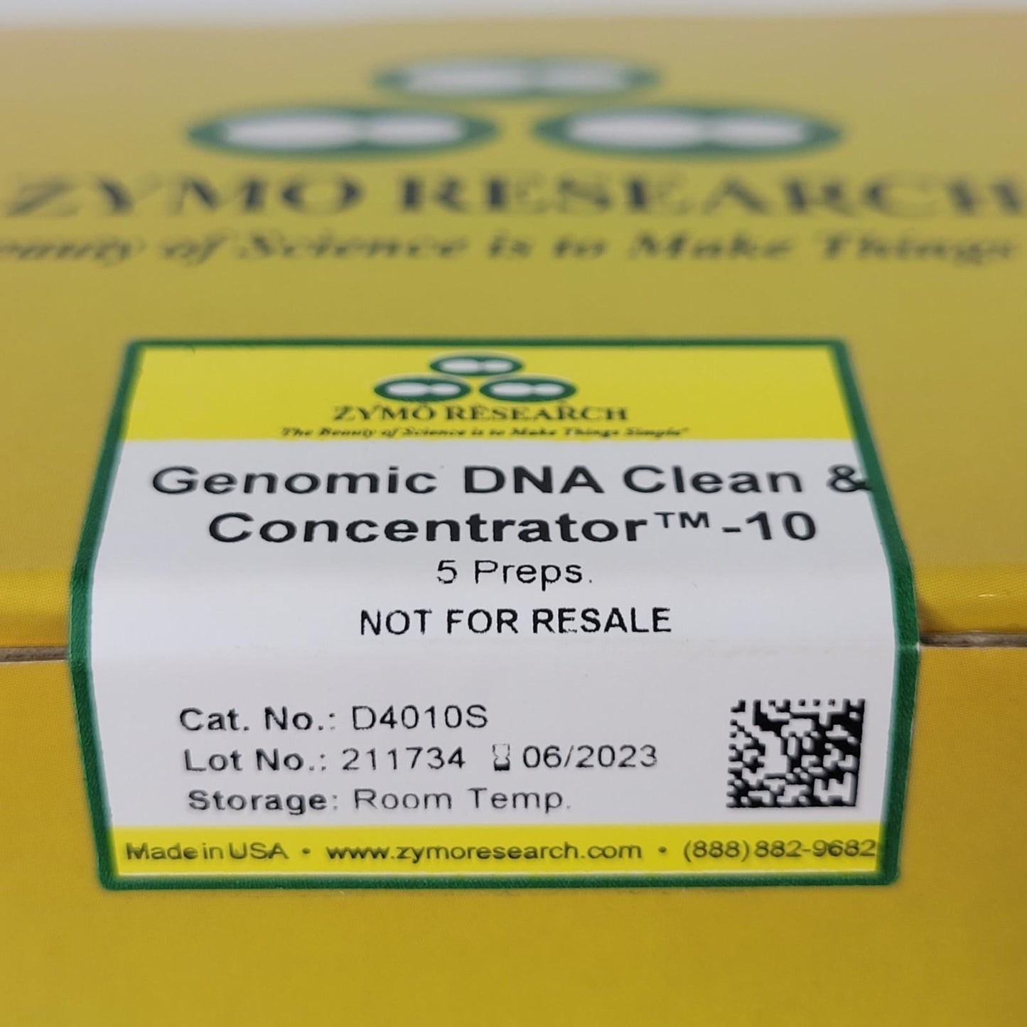 Zymo Research D4010S Genomic DNA Clean & Concentrator-10, includes 5 Preps