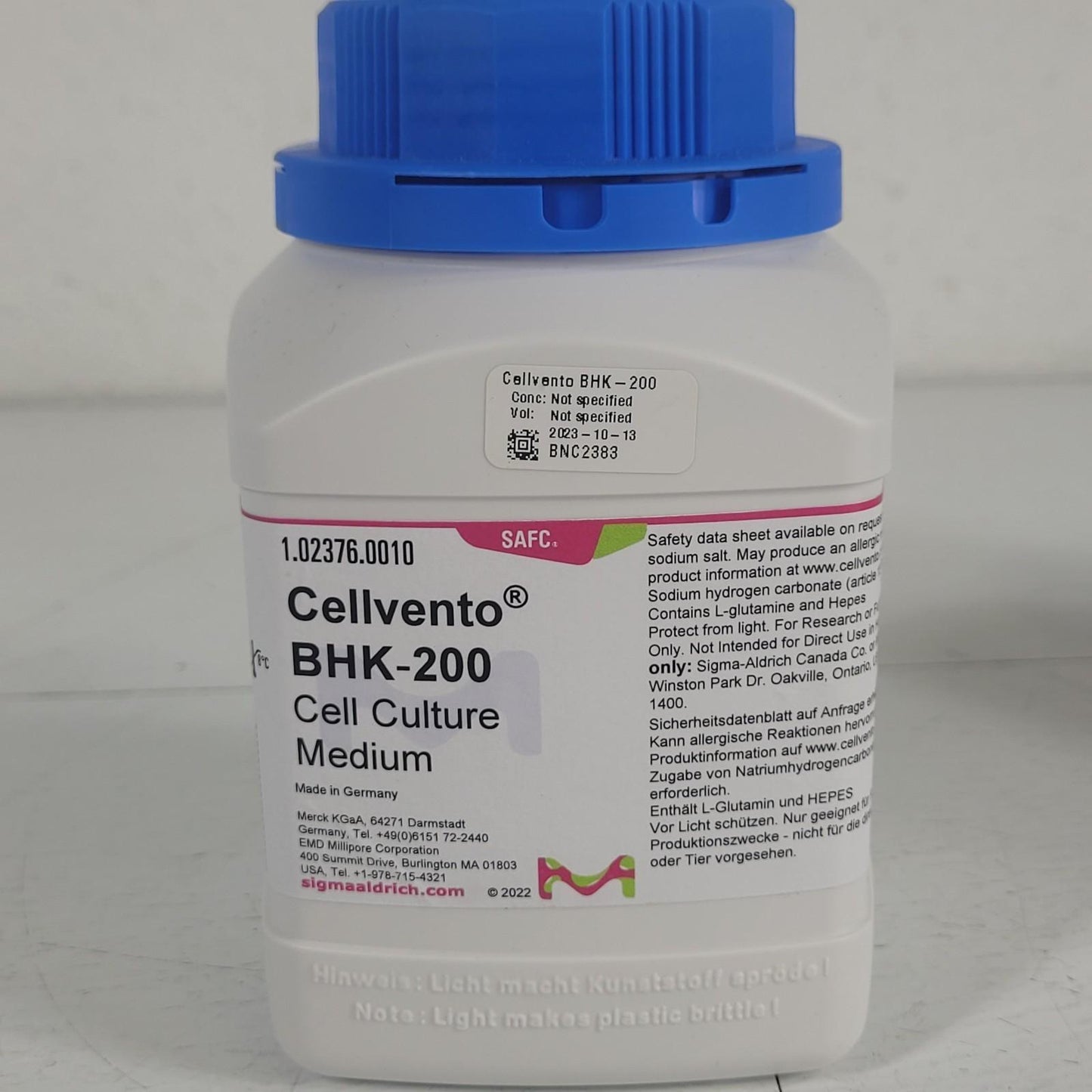 Sigma Aldrich 1.02376.0010 Cellvento BHK-200 Serum-free Cell Culture Medium