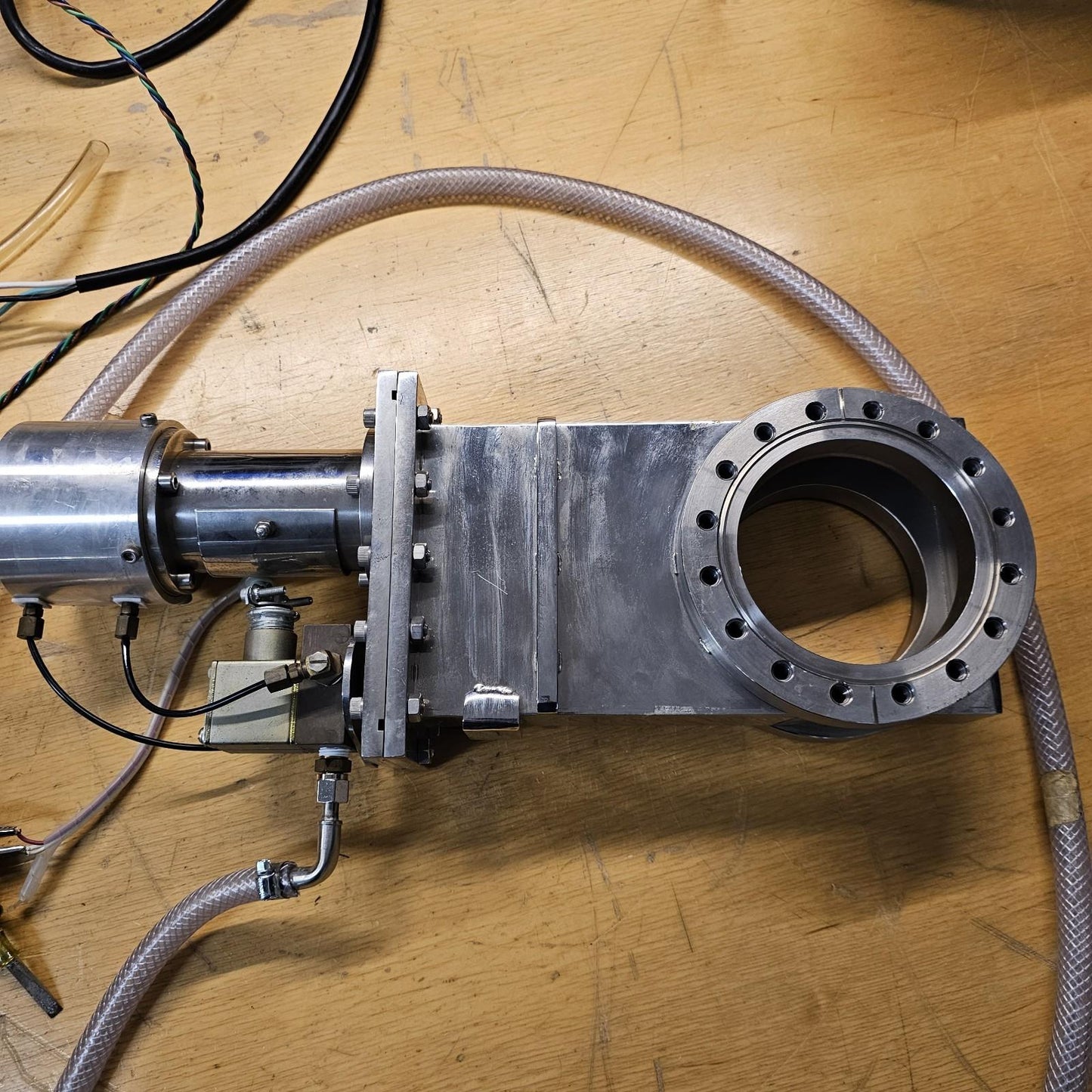 TESTED Huntington 6" CF Conflat DN100CF Pneumatic Gate Valve SS High Vacuum UHV