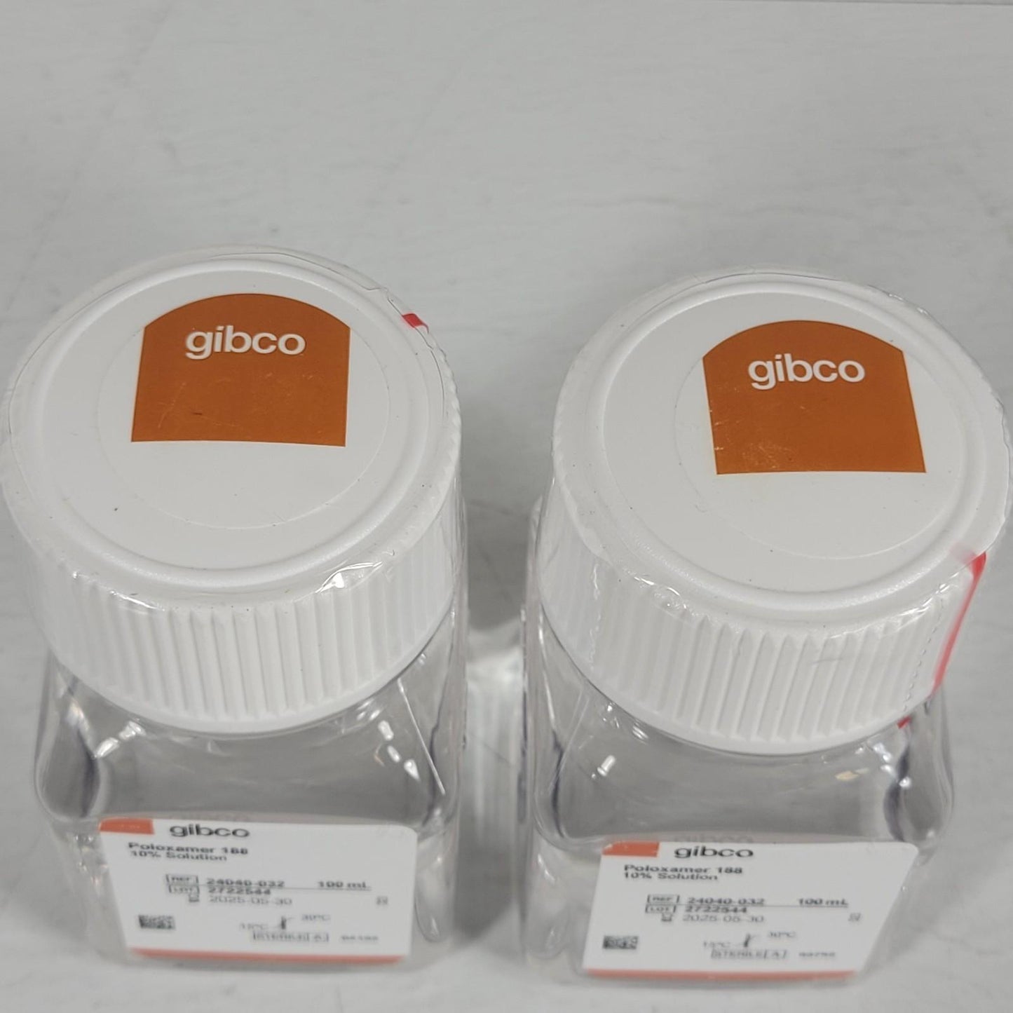 Lot of 2 Gibco 24040-032 Poloxamer 188 Non-ionic Surfactant 10% 100 mL Each