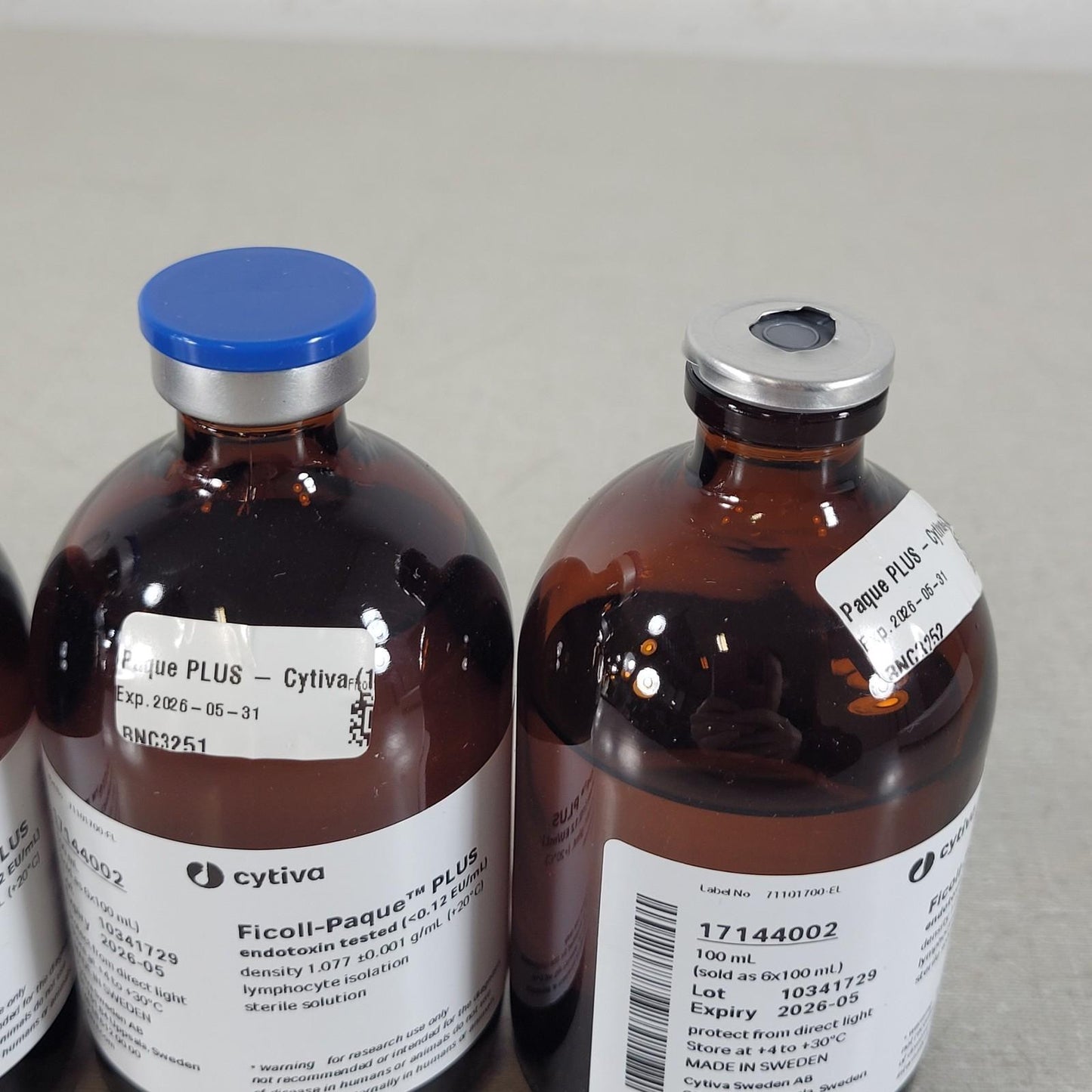 Lot of 4 Cytiva 17144002 Ficoll-Paque PLUS Density Gradient Media ~100mL Each