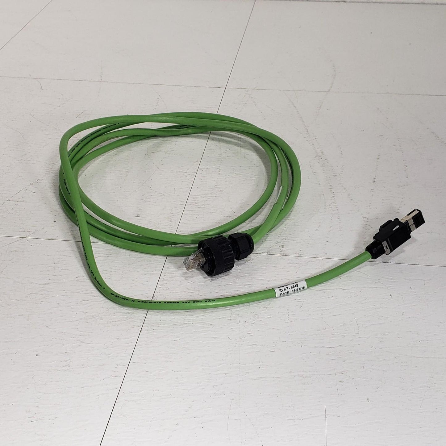 Thread-On Ethernet Cord A58695 - AA ID: T-6948 10 Foot 30 Volt Shielded