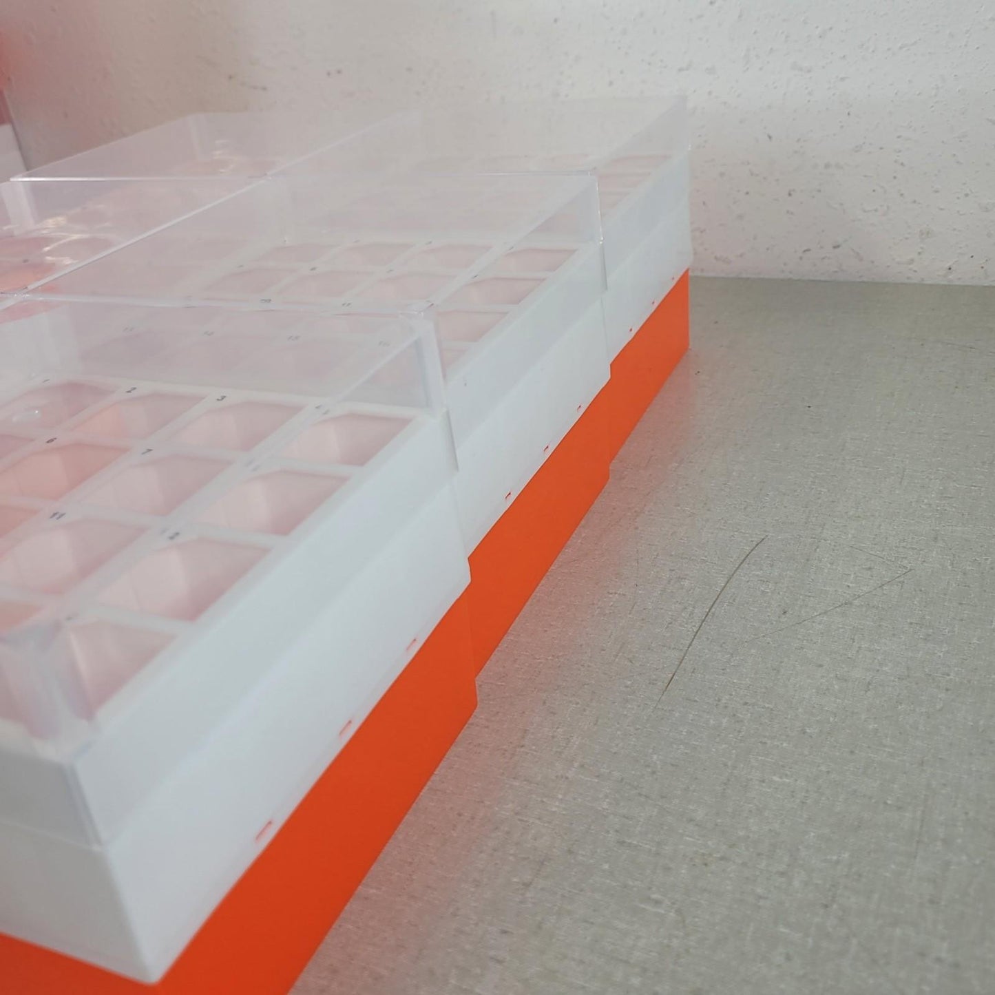 Lot Of 6 Cole-Parmer Polypropylene Freezer Box 16 x 50mL Orange Centrifuge Tubes