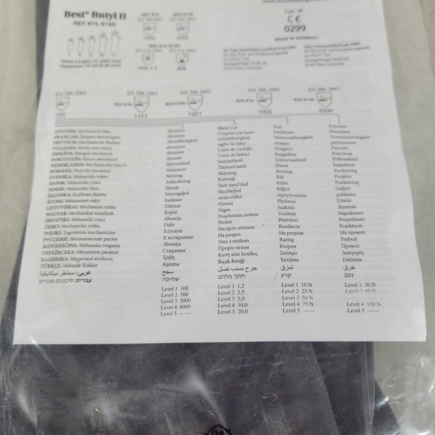 Pair Best Butyl 878-10 Chemical Thick Chemical and Acid Resistant Rubber Gloves