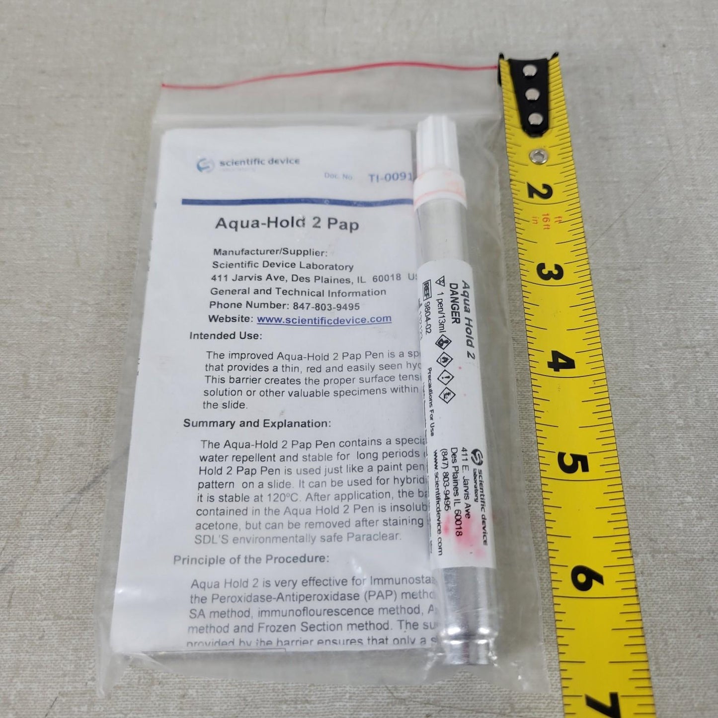 Laboratory Aqua Hold 2 Red 980402 Pap Pen Slide Liquid Repellent Barrier