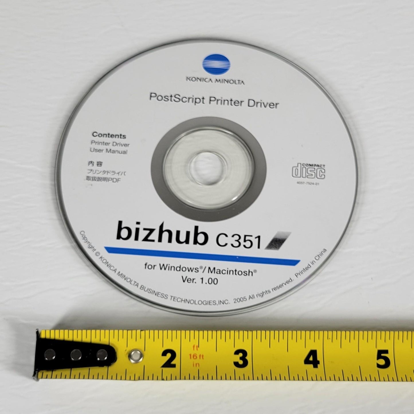 Konica Minolta Bizhub C351 Manual and Postscript Printer Driver PageScope 2.2 CD