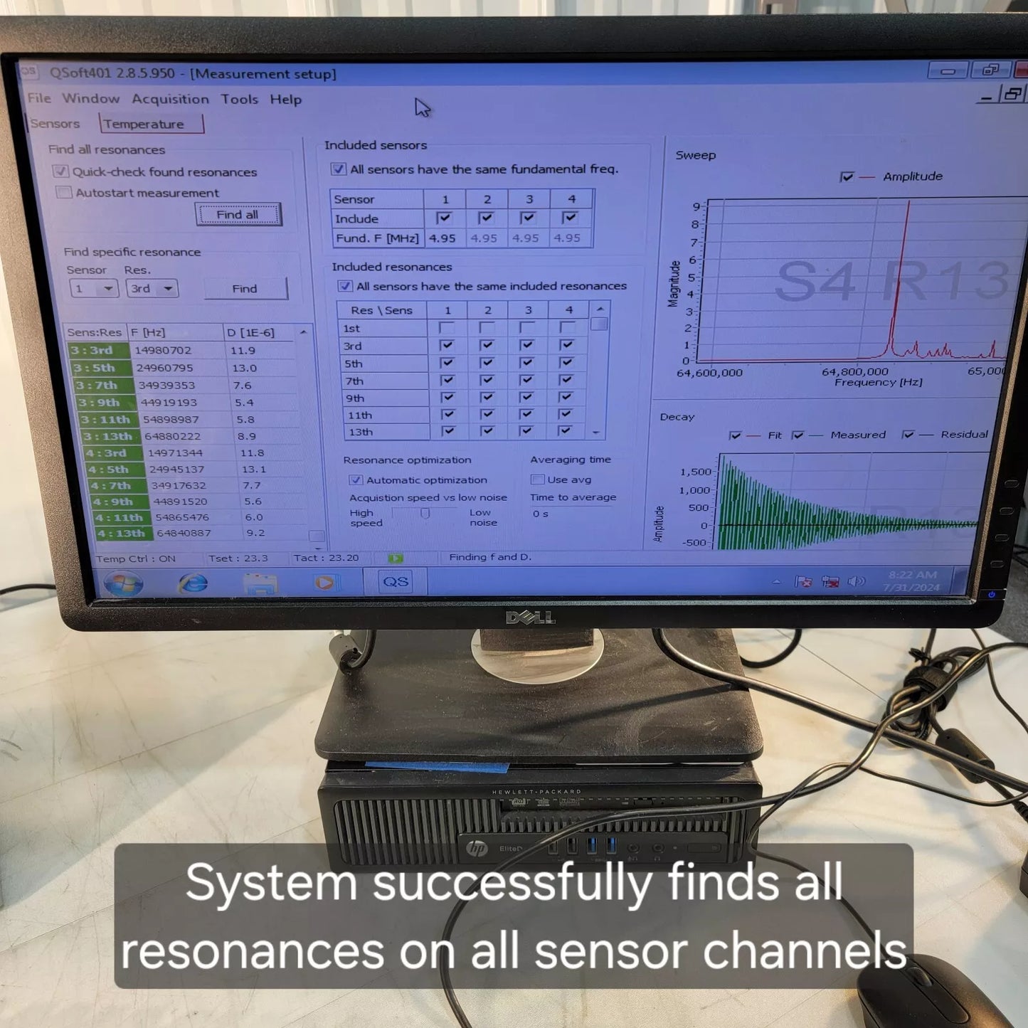 Biolin Q-Sense E4 Quartz Crystal Microbalance QCM Surface Molecular Analysis