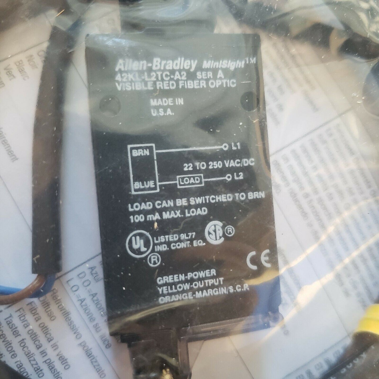 Allen-Bradley MiniSight 42KL-L2TC-A2 PhotoSwitch Visible Red Fiber Optic