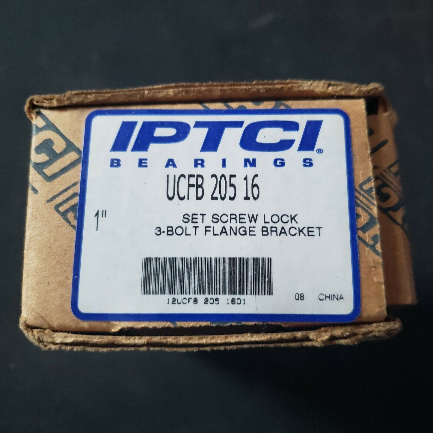 IPTCI UCFB 205 16 3-Bolt Tongue Flange Bracket Bearing 1" Bore w/ Set Screw Lock