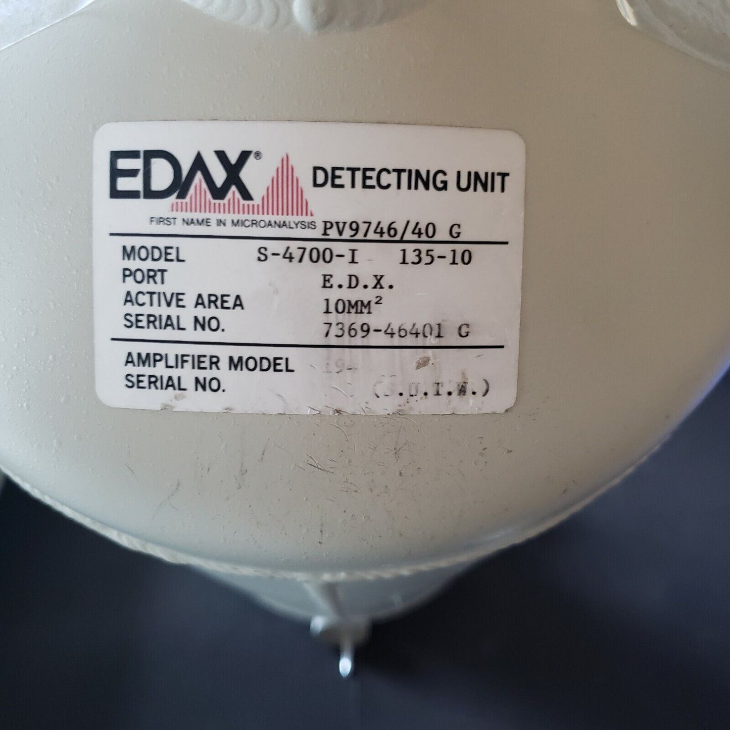 *Read* EDAX S-4700-I 135-10 EDX 10MM^2 For SEM with Amplifier and Accessories
