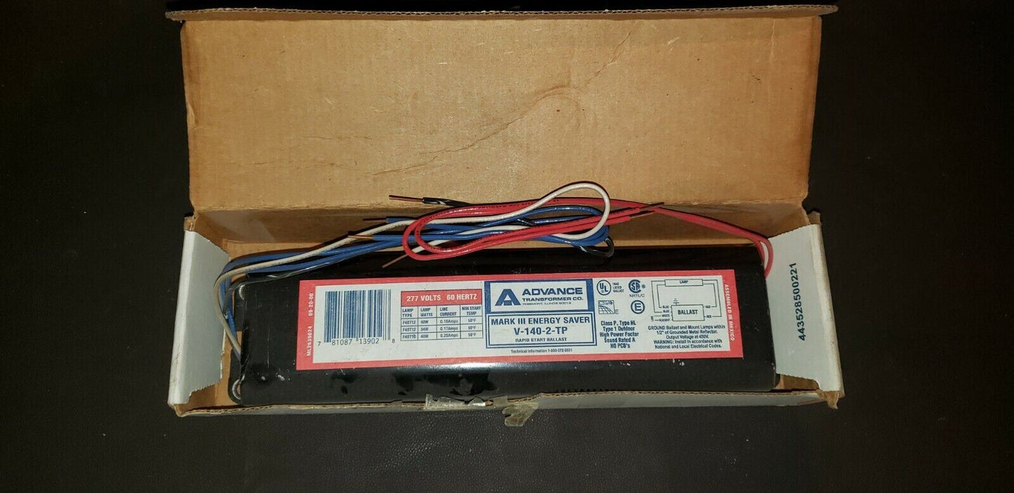 ADVANCE V-140-2-TP Rapid Start Magnetic Ballast 277 V