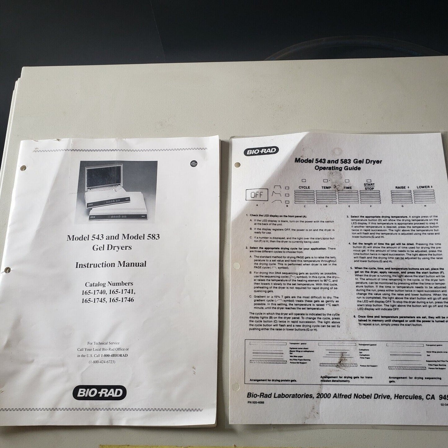 Bio-Rad 583 Electrophoresis Slab Gel Dryer 165-1745 with Manual and Guide