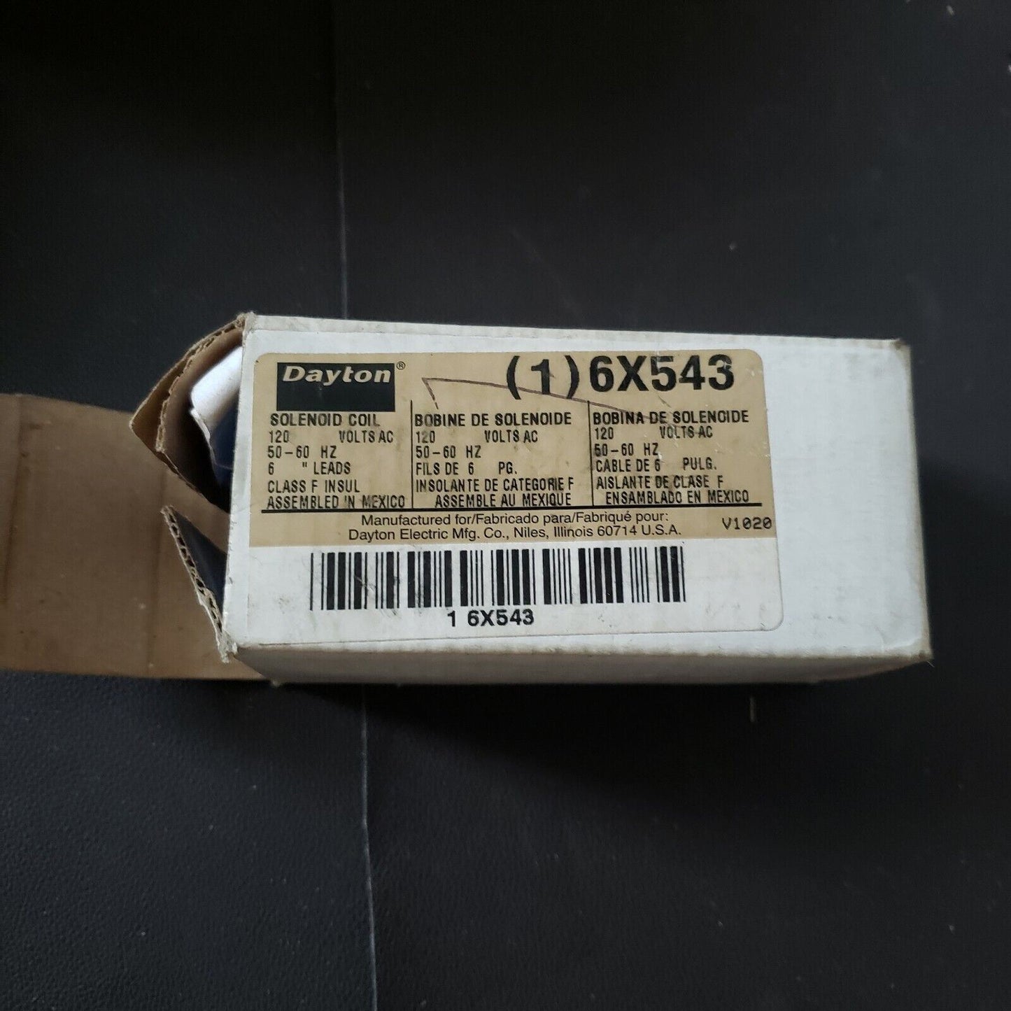 Dayton 6X543 Solenoid Coil 120 Vac 60 Hz