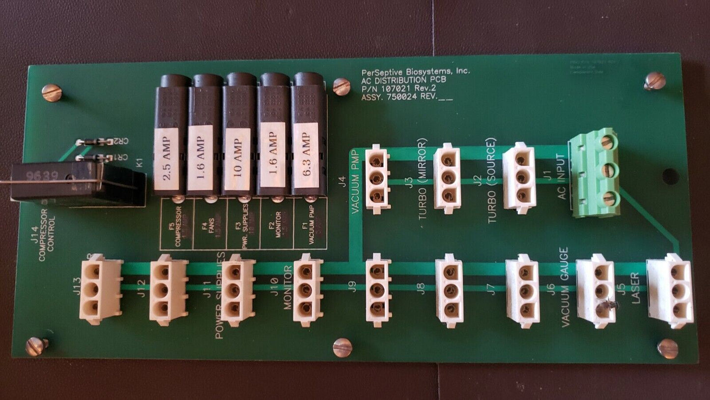 PerSeptive Biosystems AC Distrobution PCB 107021 Rev. 2 TESTED with Mount Screws