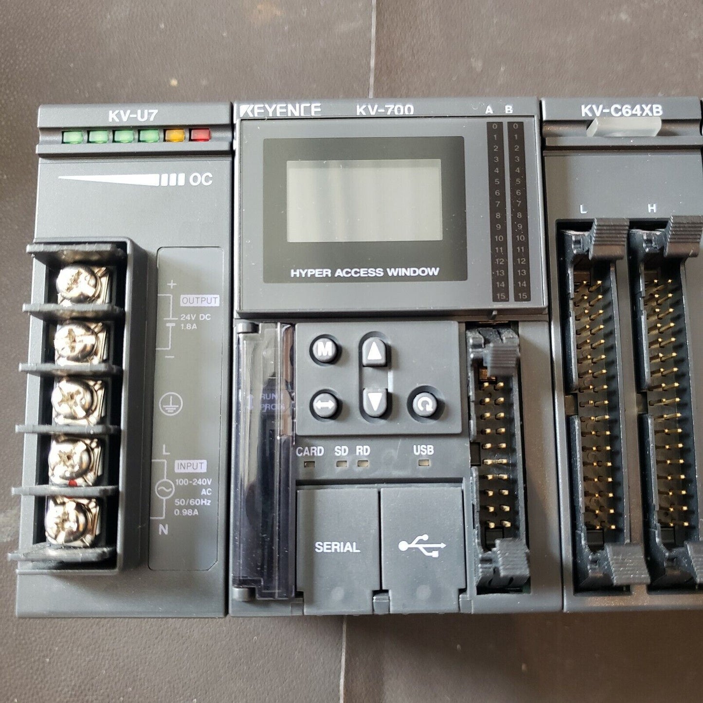 KEYENCE KV-700 PLC set KV-U7 KV-C64XB KV-C32TA KV-AD40 KV-DA40 KV-L20R USB