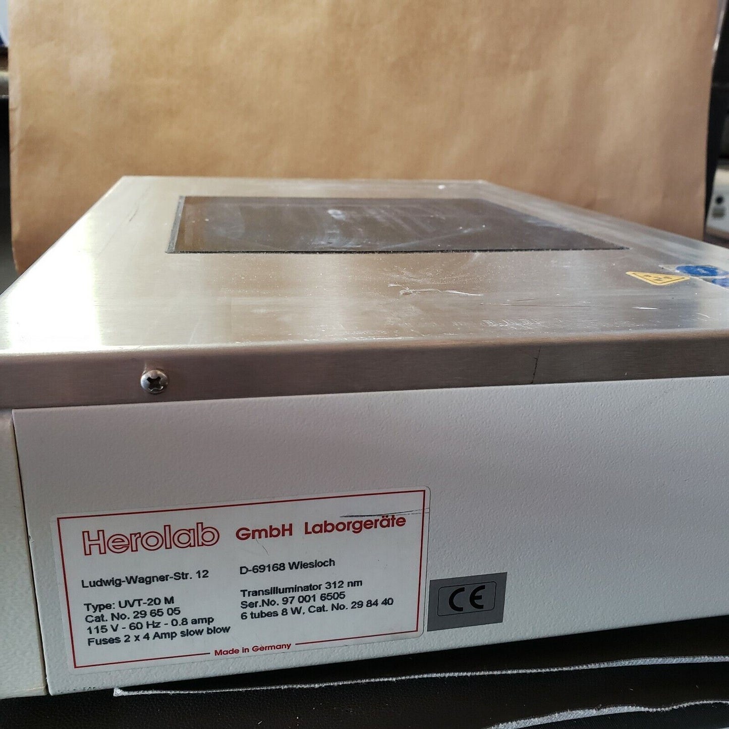 Herolab UVT-20M UVT-20 Gel Document System Transilluminator UV Cure 296505