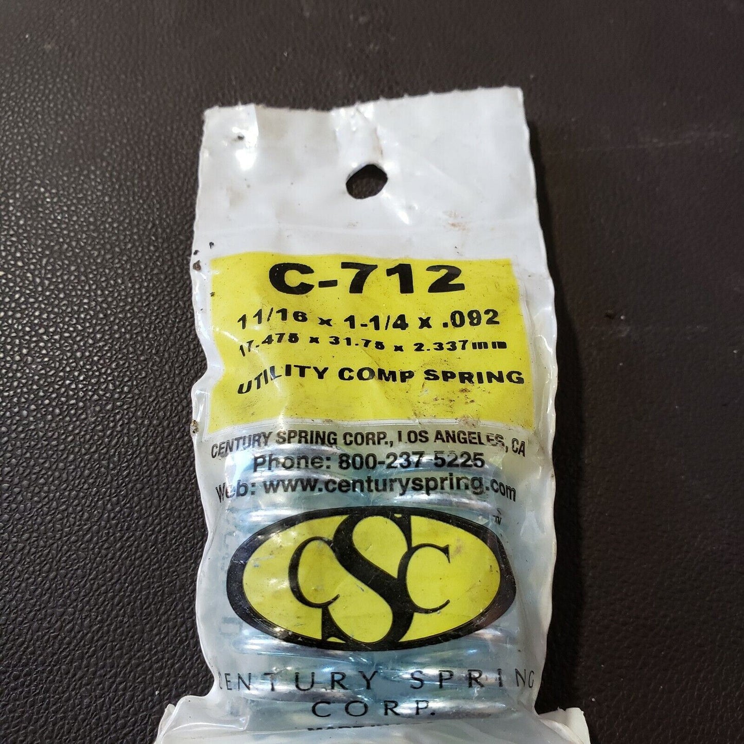 CSC C-712 Utility Comp Spring Compression 11/16 × 1-1/4 × .092" LOT OF 2 SPRINGS