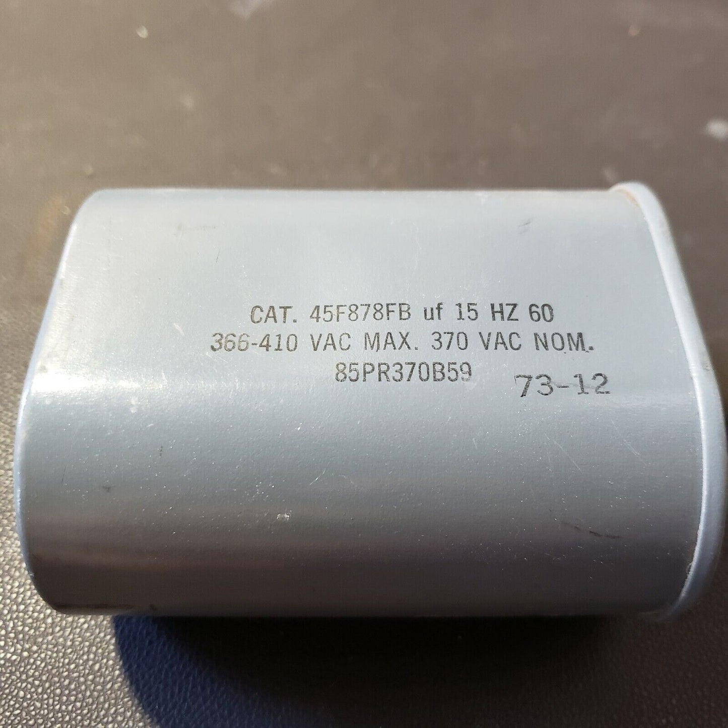 45F878FB 15uF 60Hz Capacitor 370VAC TESTED 85PR370B59