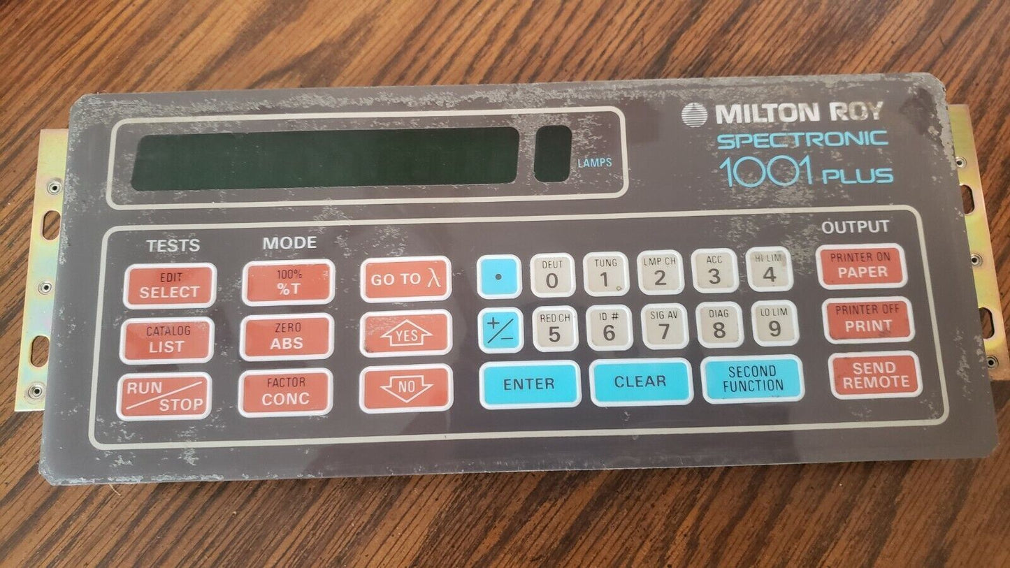 Milton Roy 1001 Spectrometer 335201-606-4 Key/Display Board Assembly