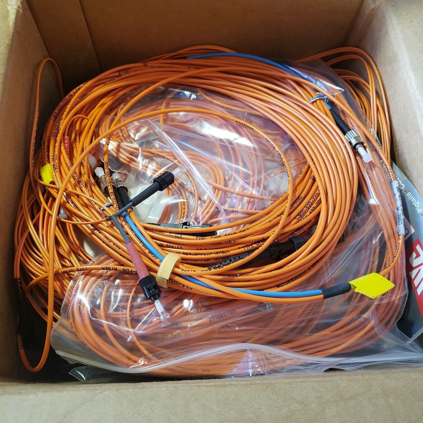 LARGE LOT Optical Cable Corporation Fiber Optic Cables Various Connectors