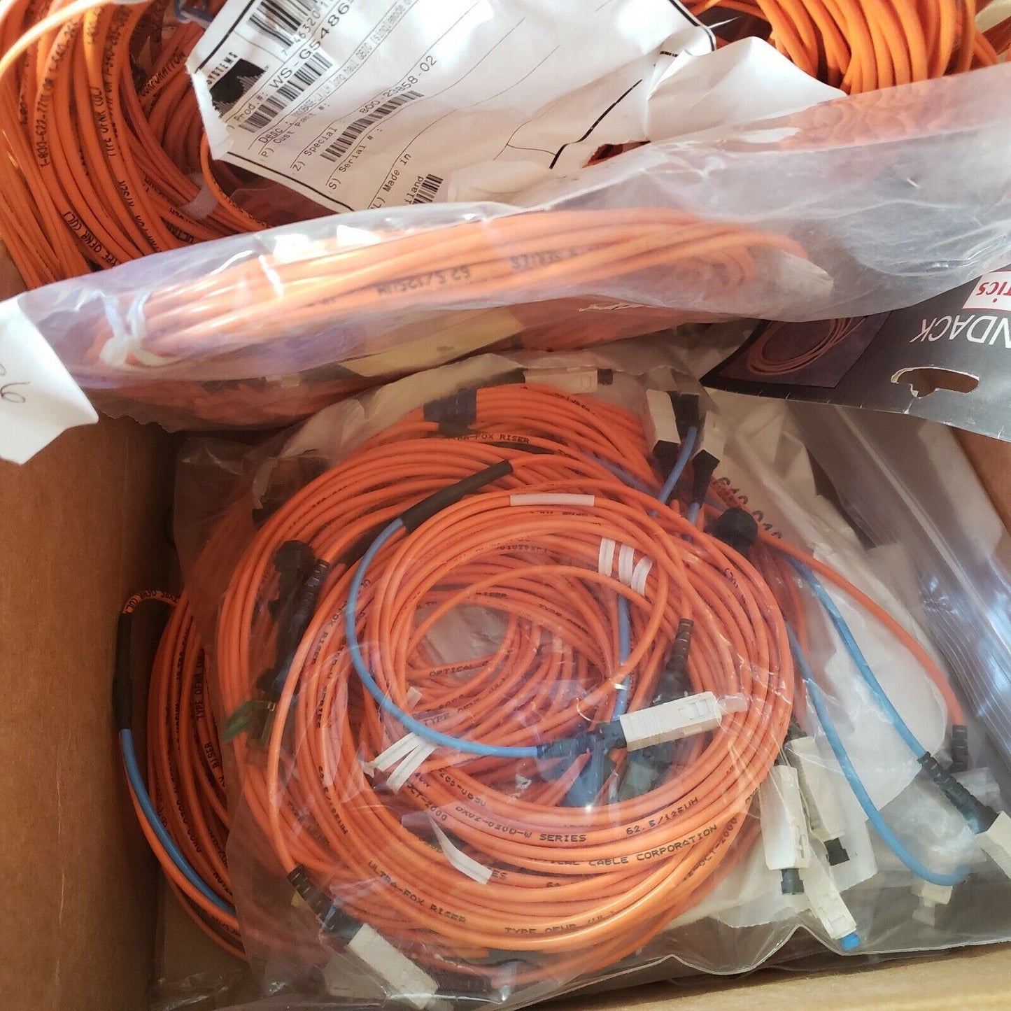 LARGE LOT Optical Cable Corporation Fiber Optic Cables Various Connectors