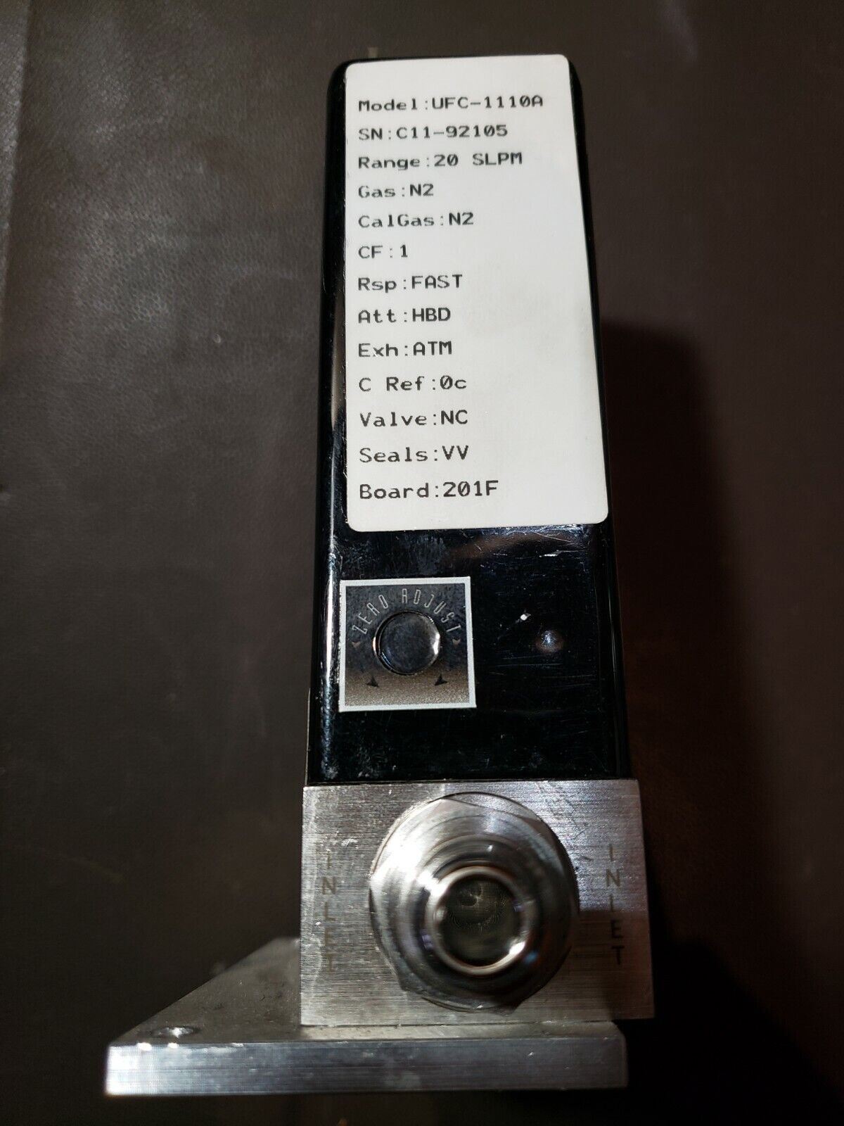 Unit UFC-1110A N2 20 SLM SLPM 1/4" VCR Nitrogen MFC Mass Flow Controller