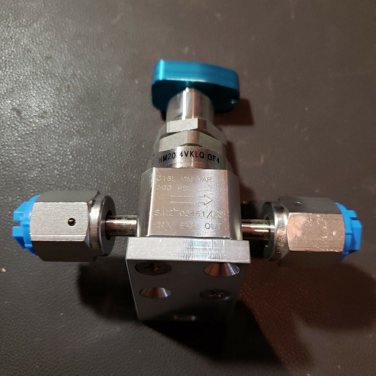 HAM-LET 324-0103 UCV HM20 4VKLQ GF4 Valve TESTED 300 PSI 1/4" VCR 316L