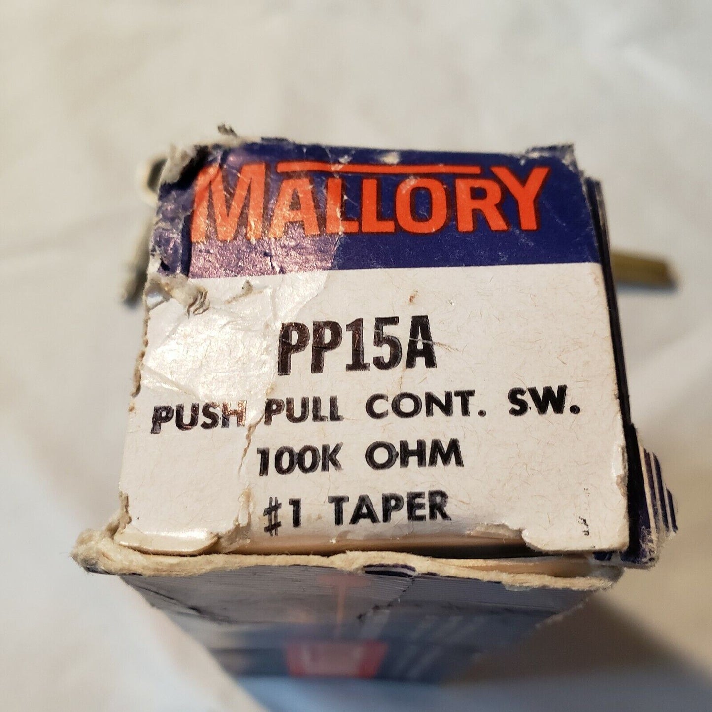 Vintage MALLORY PP15A Push-Pull Cont. SW. 1000 kOHM #1 Taper Potentiometer
