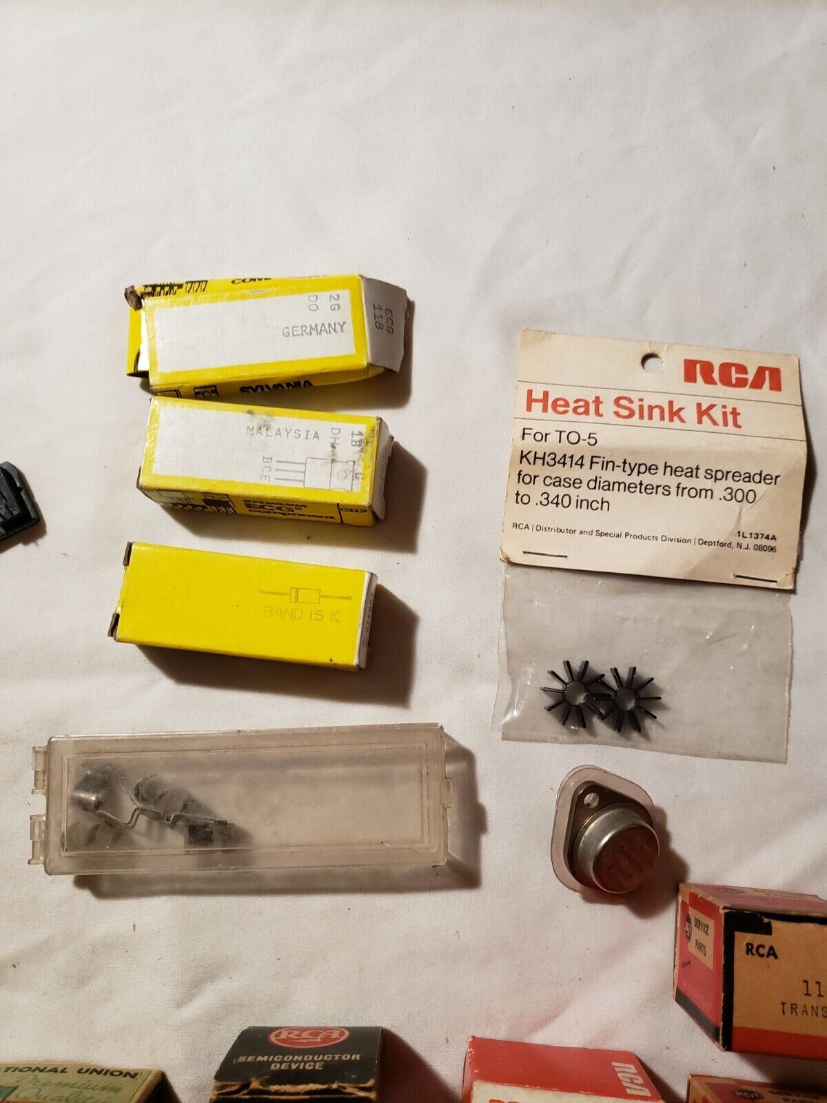Large Lot of Vintage Transistors Diodes and Relay Sockets Power Amp 30+ Parts