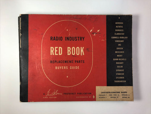 Radio Industry Red Book ORIGINAL 1948 Replacement Parts Buyers Guide 447 Pages