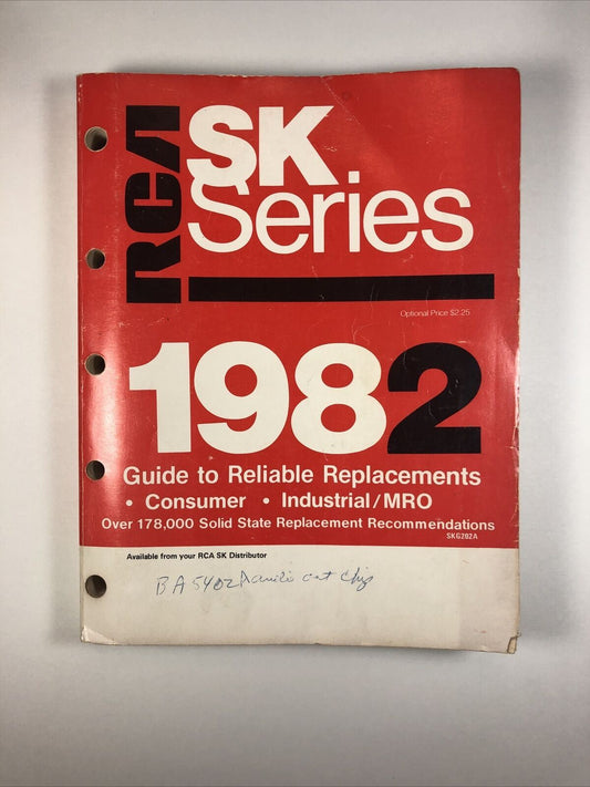 Vintage RCA SK Series Guide to Reliable Replacements SKG202A 1982 Solid State