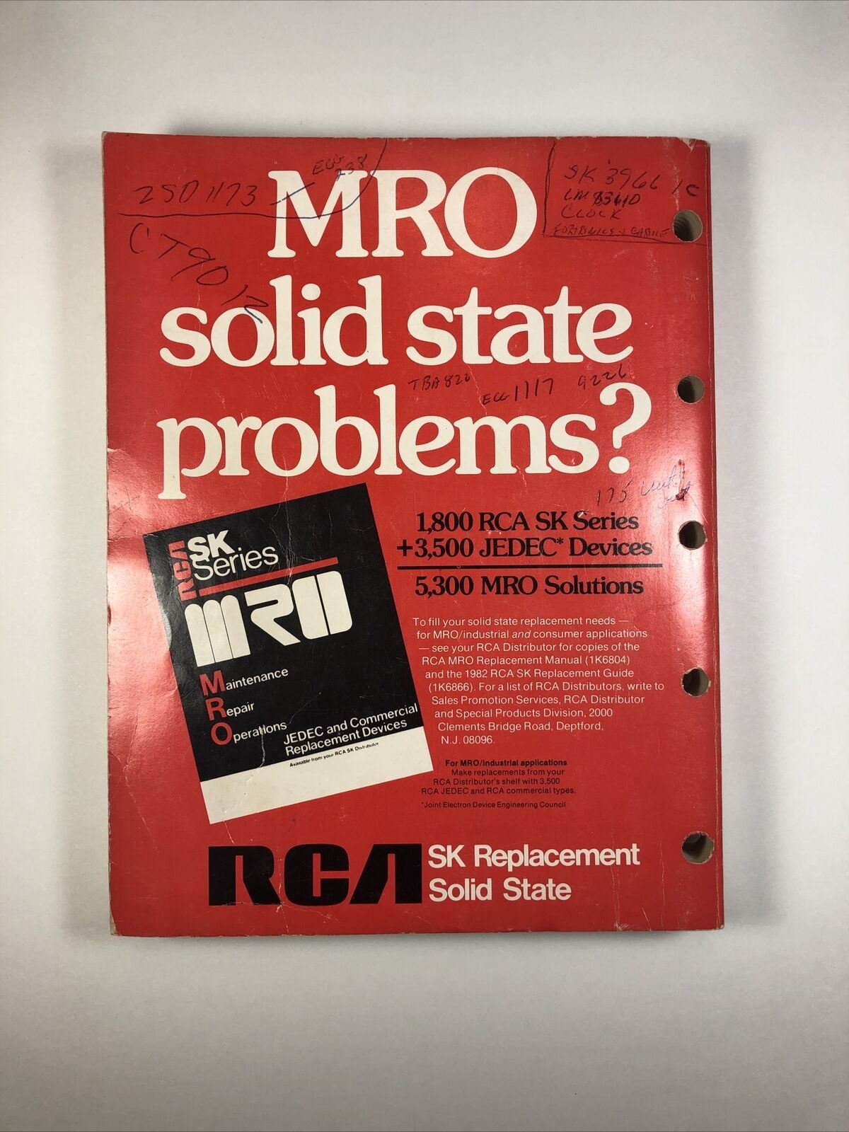 Vintage RCA SK Series Guide to Reliable Replacements SKG202A 1982 Solid State