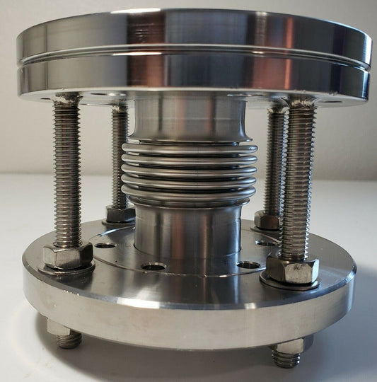 High Precision Length Vacuum Bellows Adapter CF 4.5" To CF 2.75" Conflat Flanges
