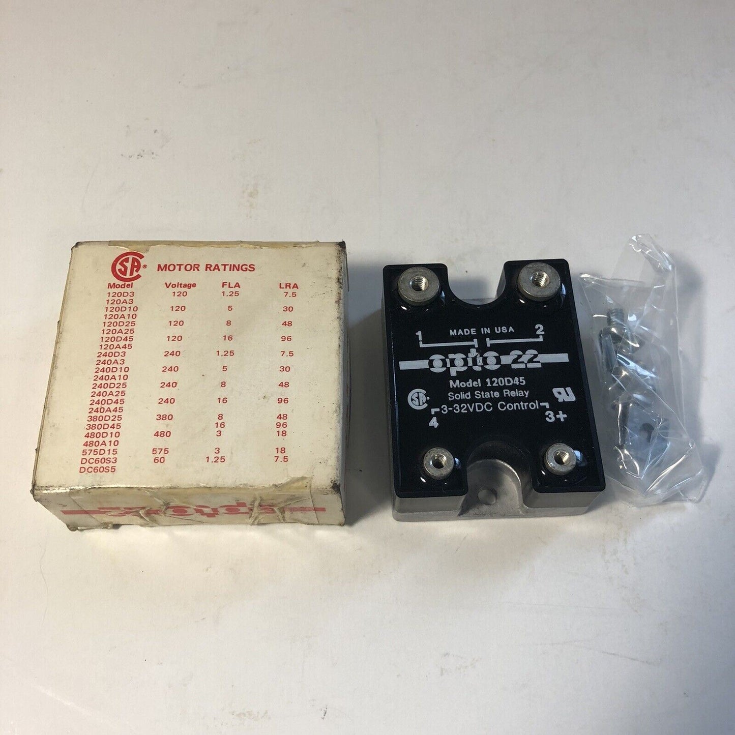 Opto 22 120D45 Solid State Relay 3-32 VDC Control