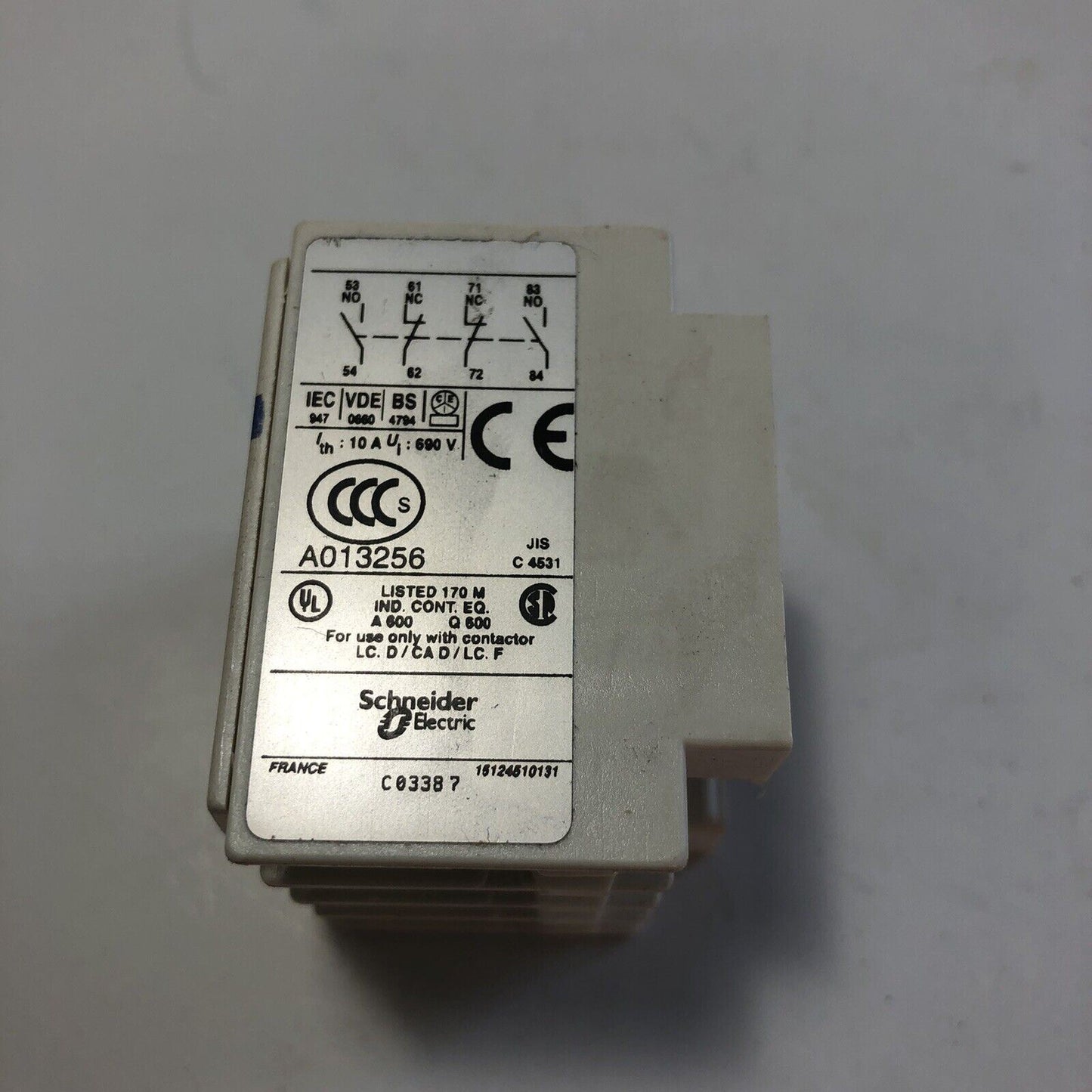 Telemecanique Contact Block LADN22 Square D Schneider Electric