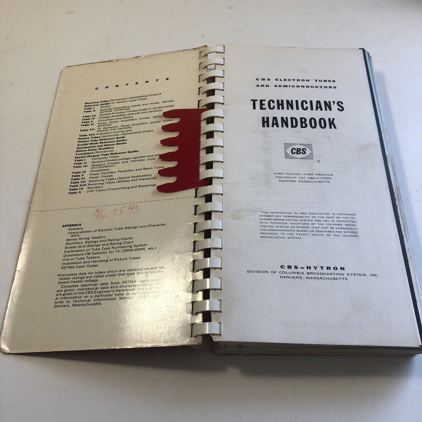 CBS Electron Tubes & Semiconductors Technician’s Handbook, 1957 First Edition