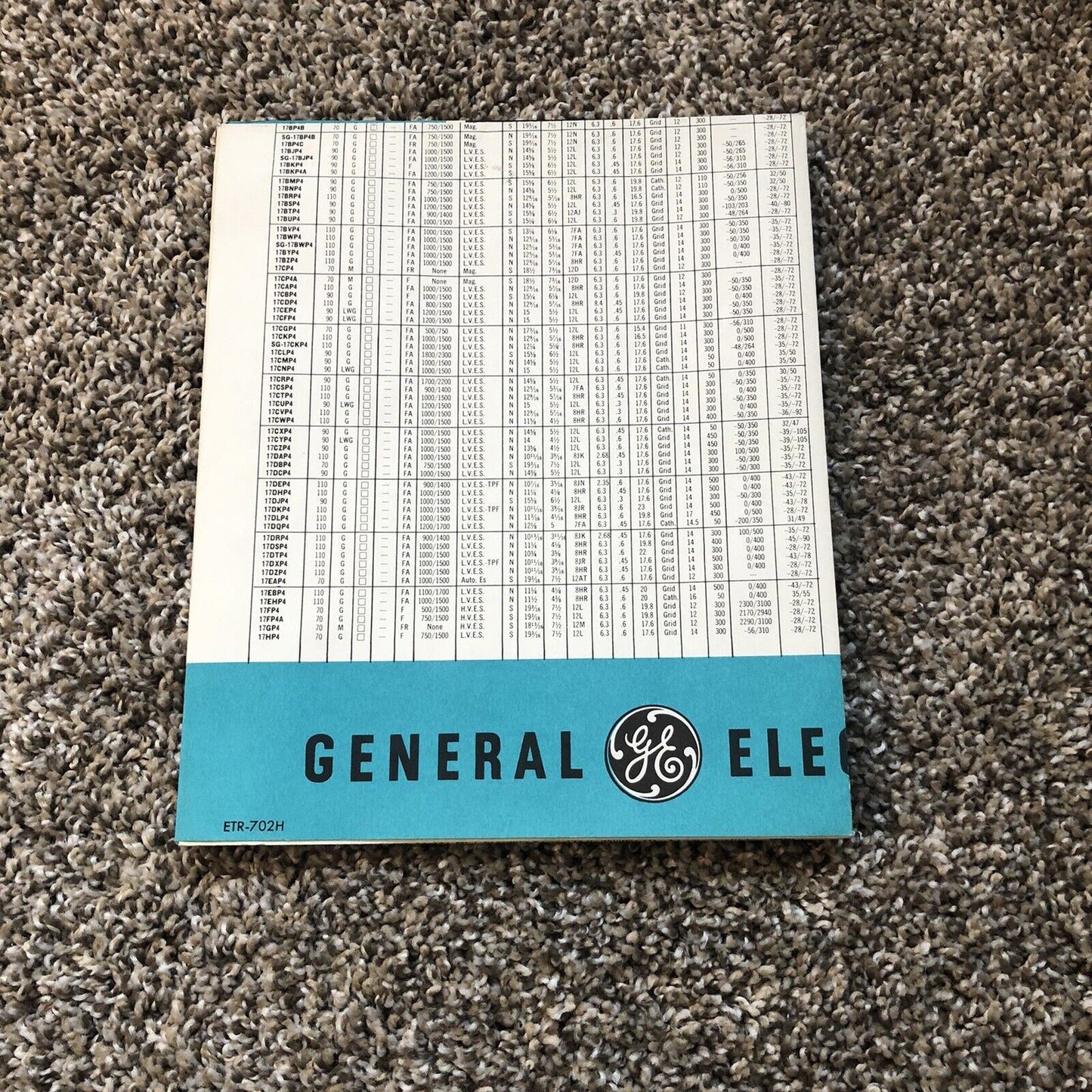GE Television Picture Tube Replacement Guide 30x27” Poster “5G” Straight Gun