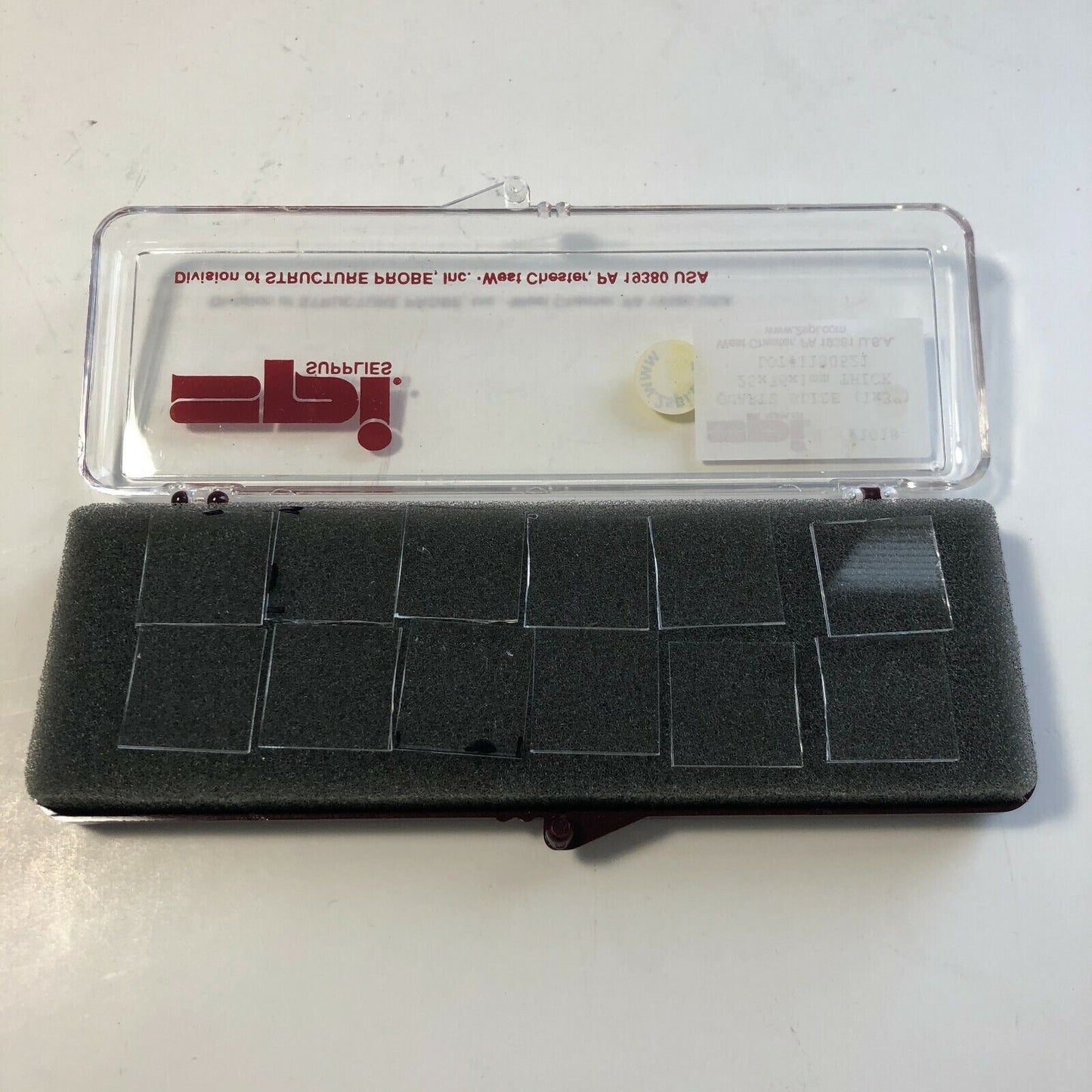 SPI 1018 Quartz Slides 3/4" by 3/4" 1mm Thick - 12 Slides