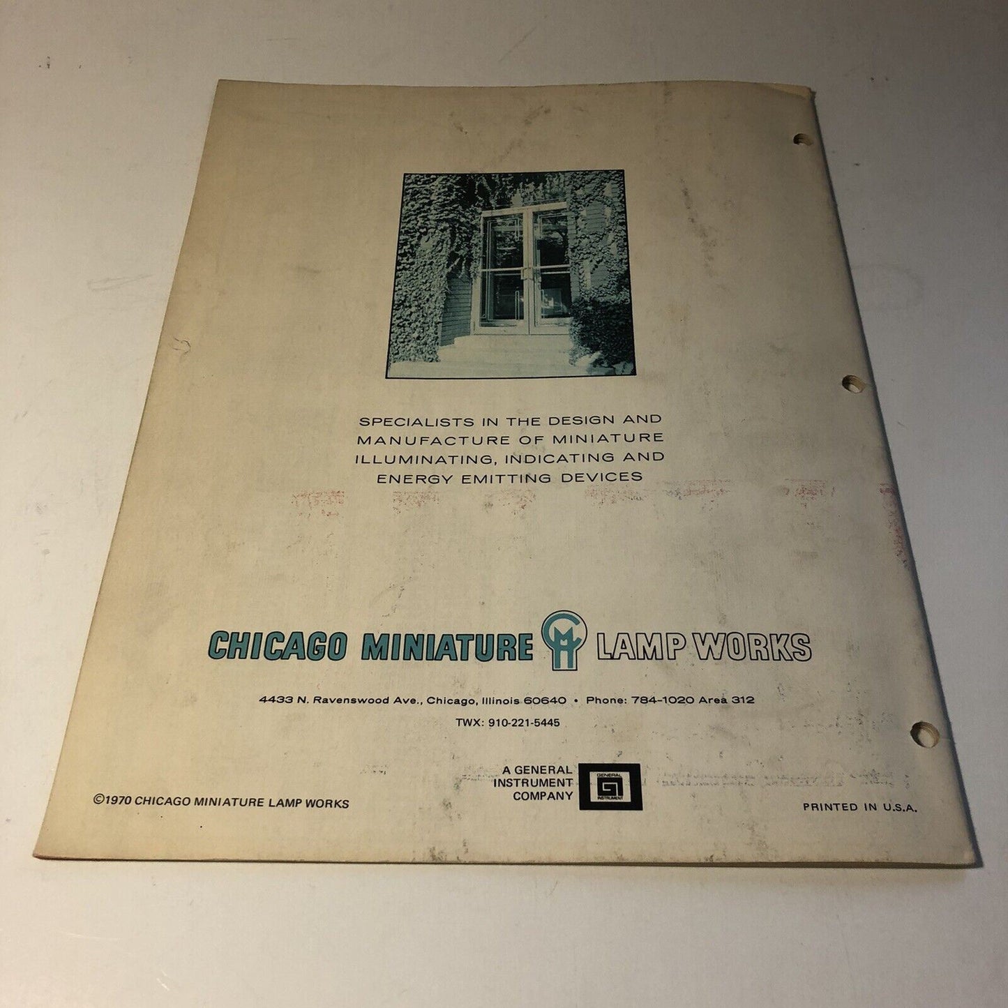 1970 Chicago Miniature Lamp Works Catalog No. CMT-3A Subminiature Lamps