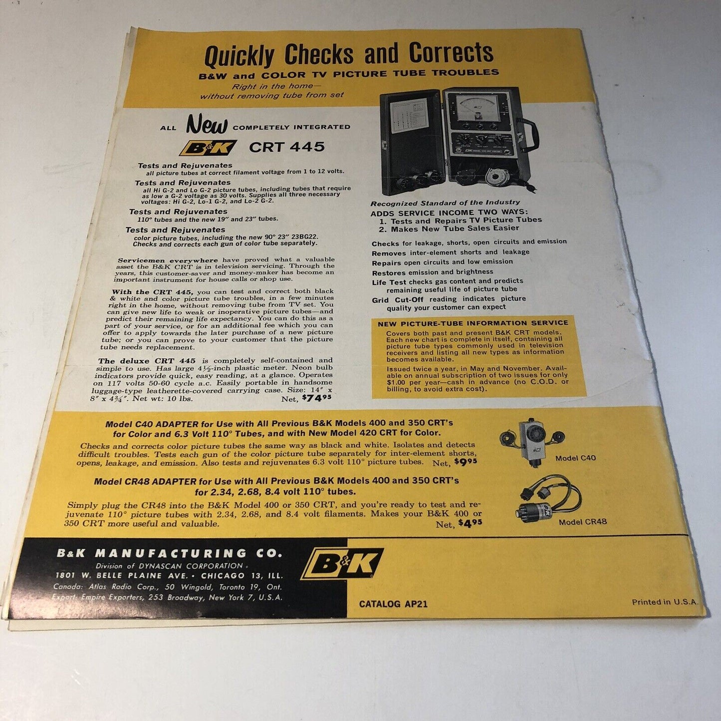 B & K Manufacturing Catalog AP21 Circa 1960s