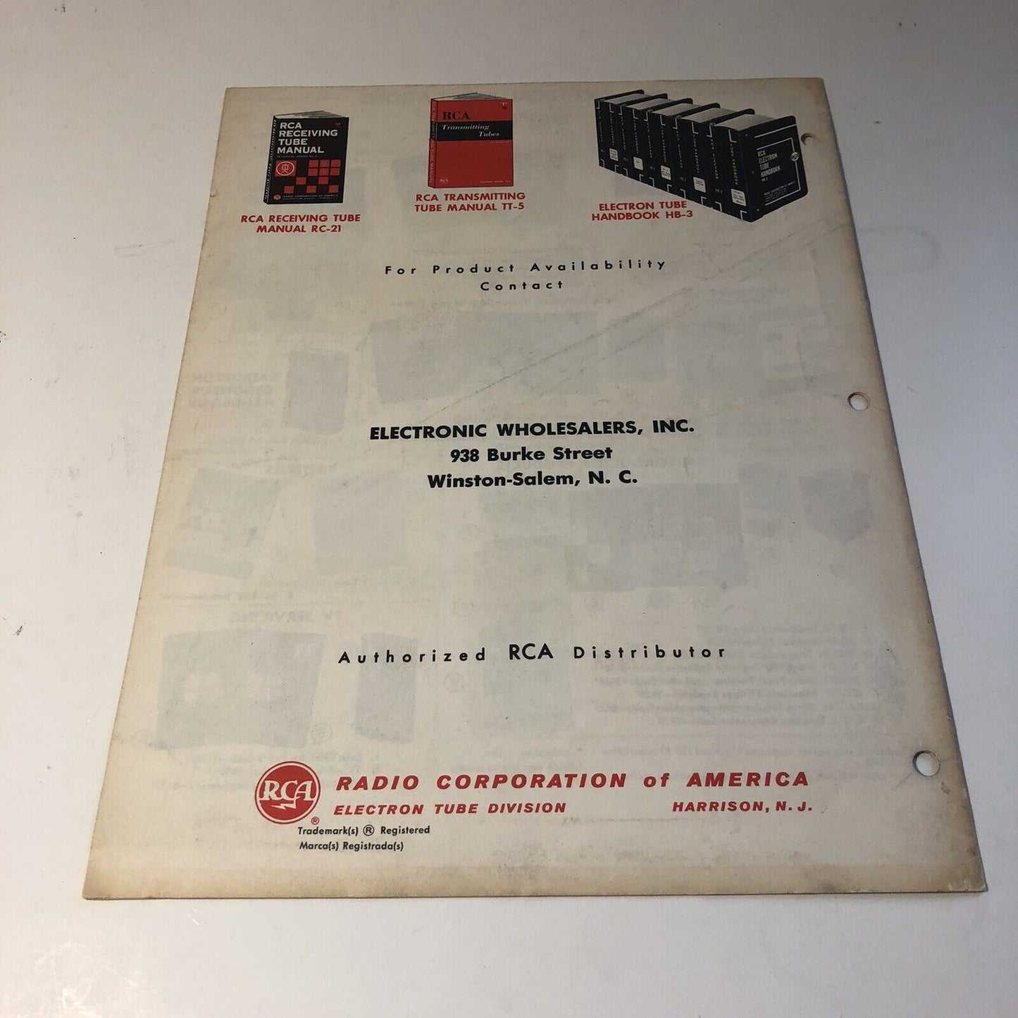 Vintage RCA Interchangeability Directory of Industrial-Type Electron Tubes