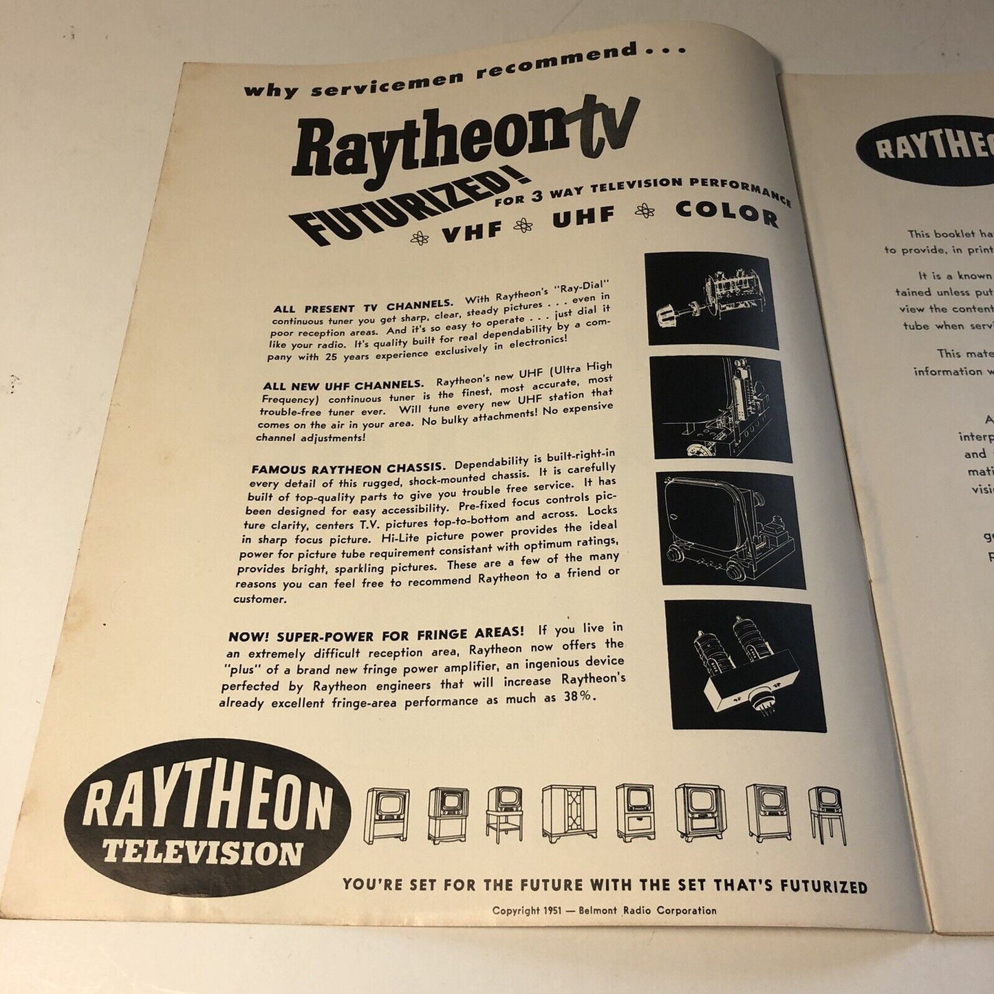 Vintage 1951 Raytheon Television Manual “How To Interpret What You See” TV