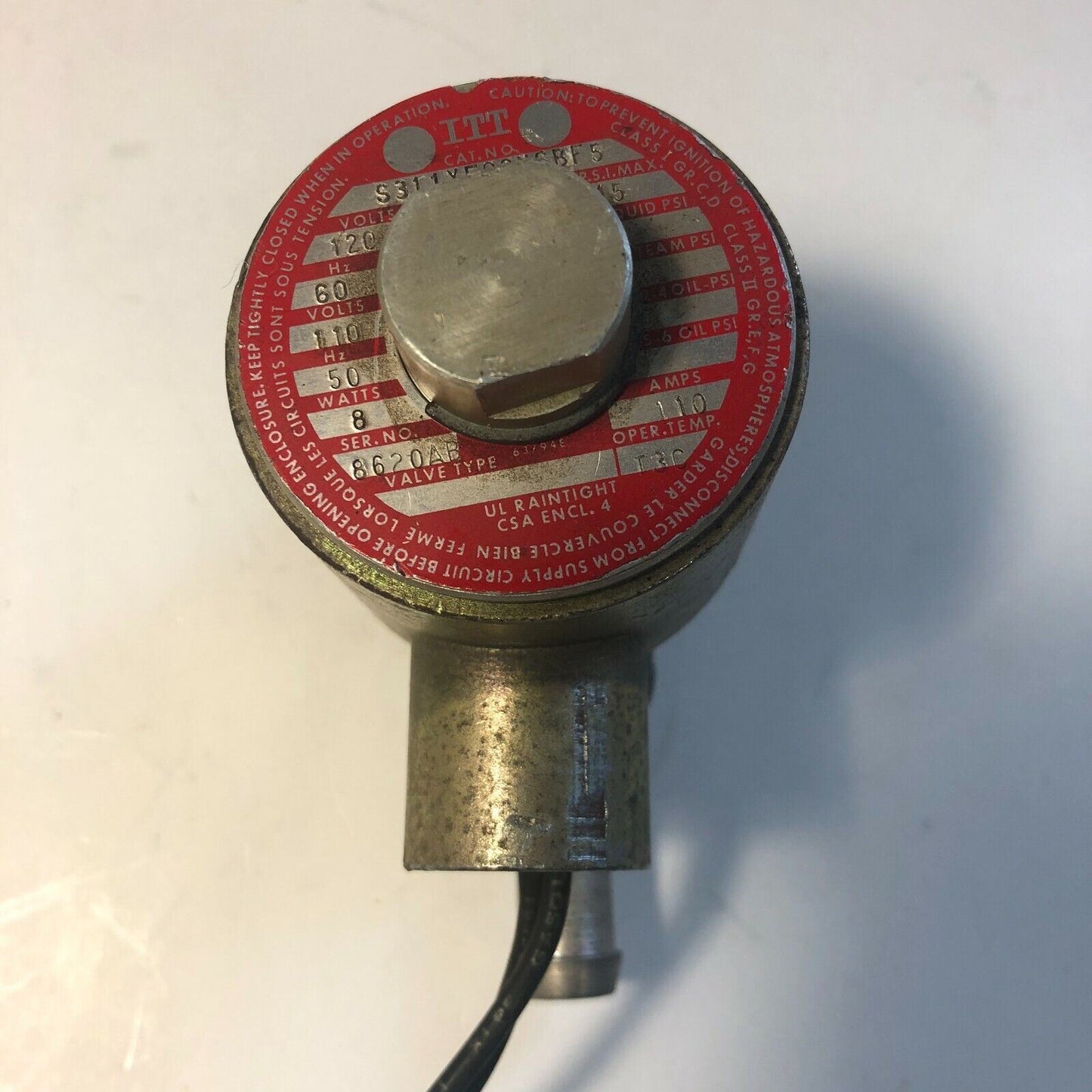 ITT S311XF02N6BF5 Electric Safety Valve Solenoid 15PSI 110/120V