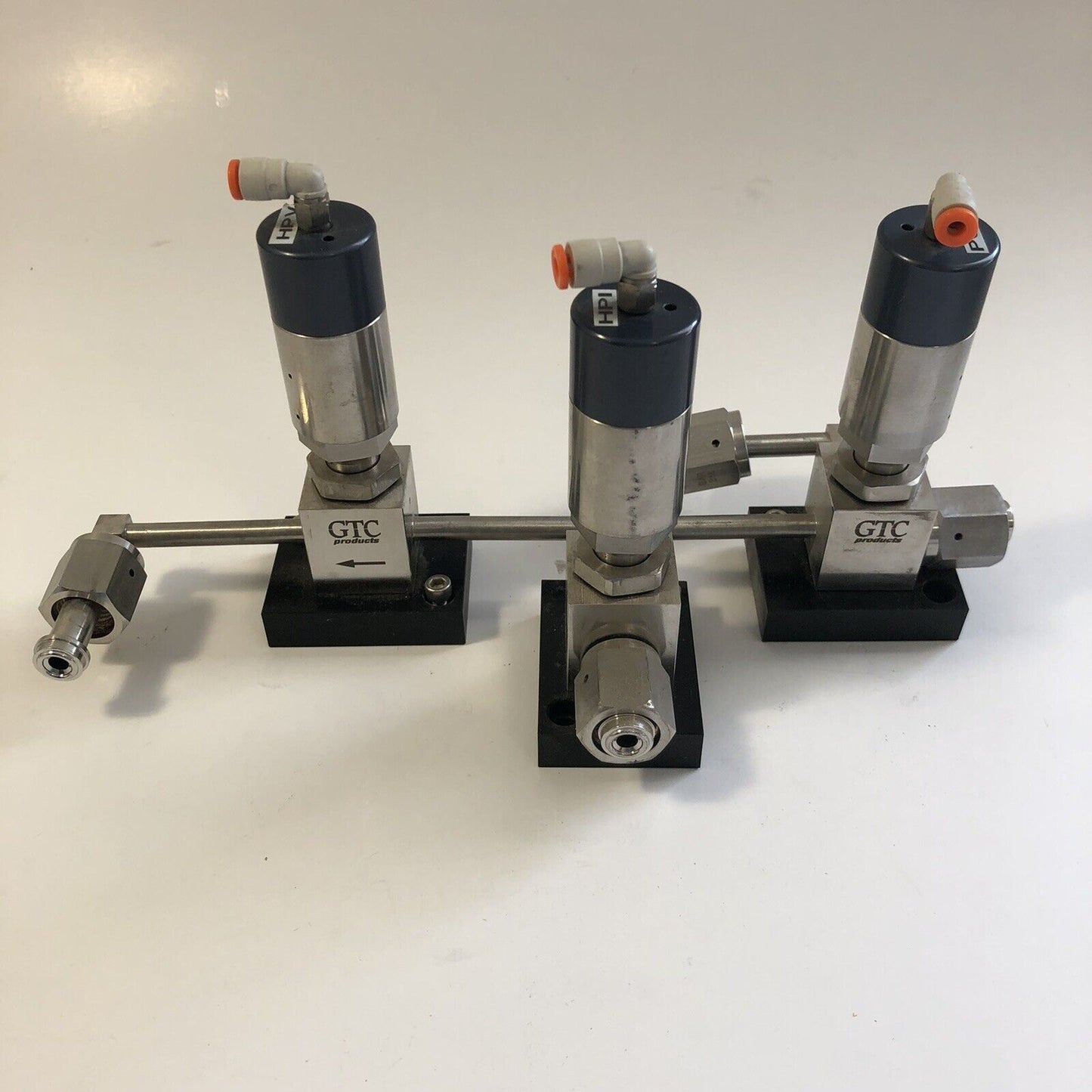 (3) Connected GTC Diaphragm Valves DV2-2A FAAF V2-3B P0601 with 1/4” VCR