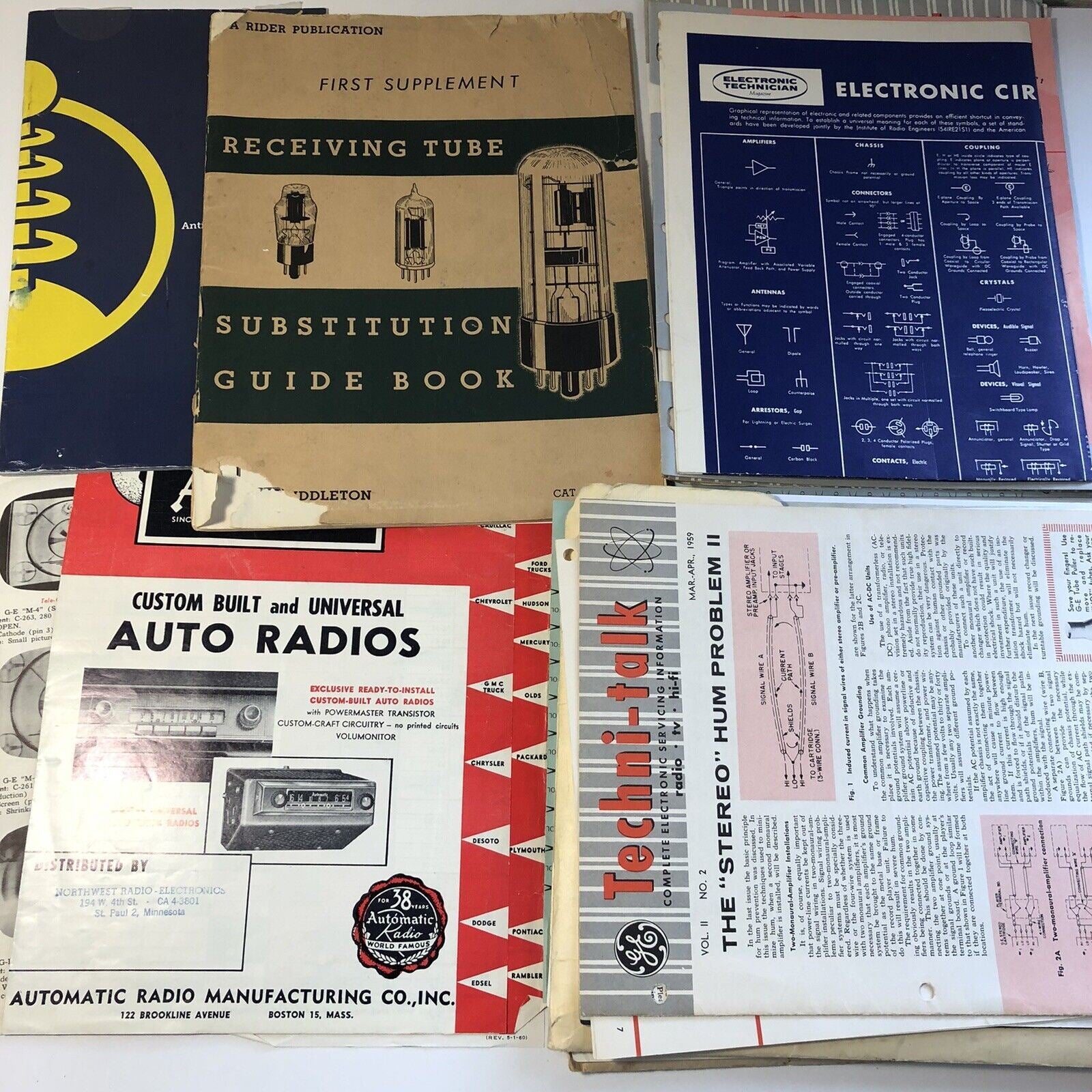 Huge Lot of Vintage Manuals Radio, TV, Electrical Circuits, Electron