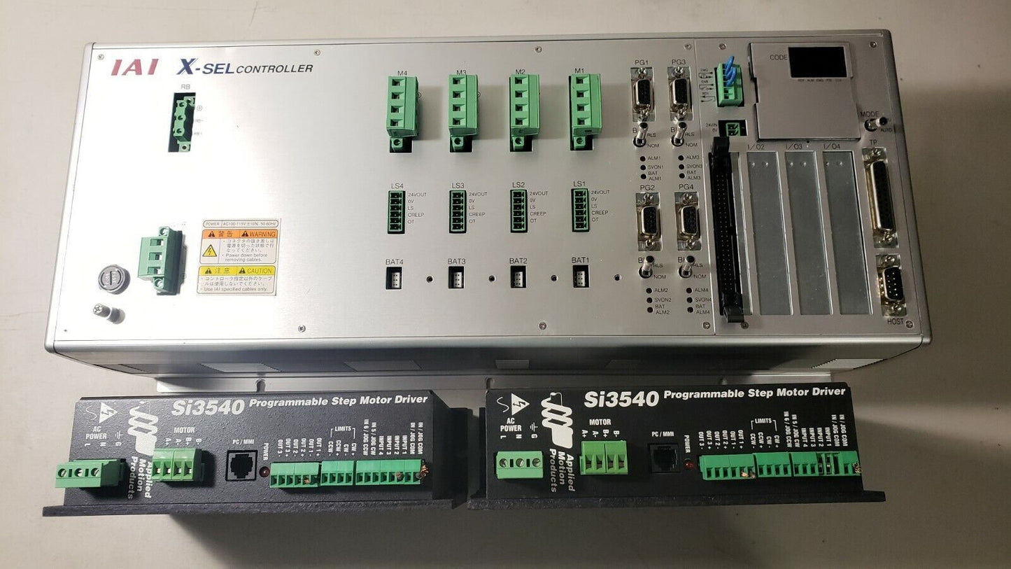 IAI X-SEL Controller X-SEL-KI-4-60B 110v with 2x Applied Motion Products Si3540