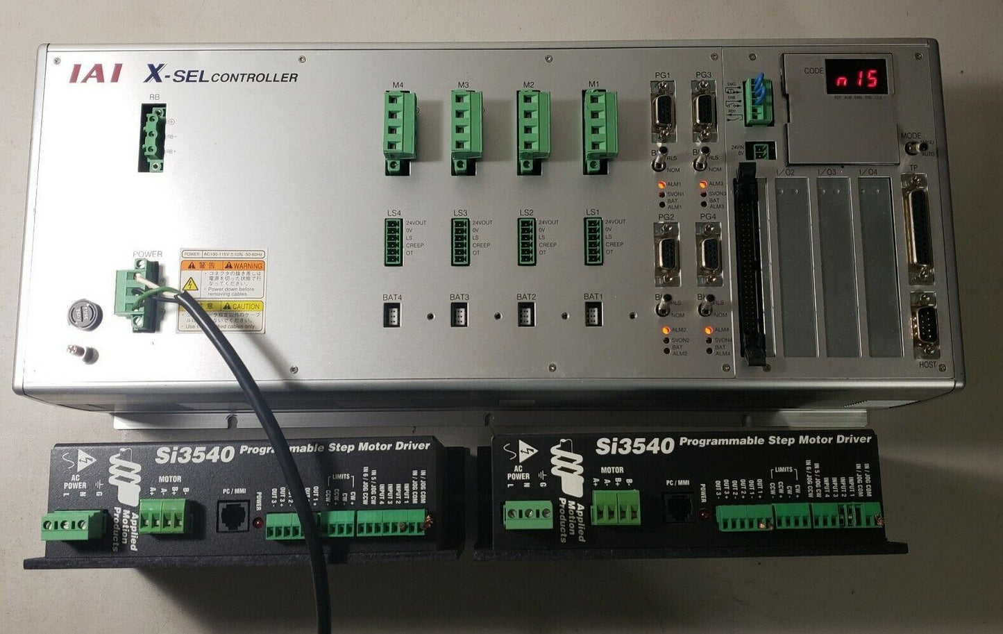 IAI X-SEL Controller X-SEL-KI-4-60B 110v with 2x Applied Motion Products Si3540