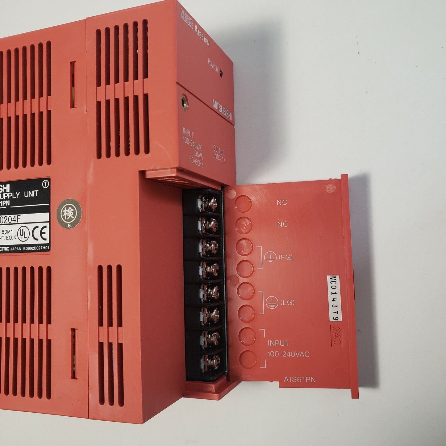 Mitsubishi MELSEC A1S61PN Power Supply 5VDC 5A Output 100-240VAC Input 50Hz/60Hz