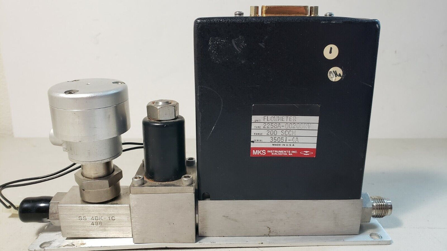MKS MFC 2258A-00200RV CH4 Methane Mass Flow Controller 1/4" VCR Fittings SS-4BK